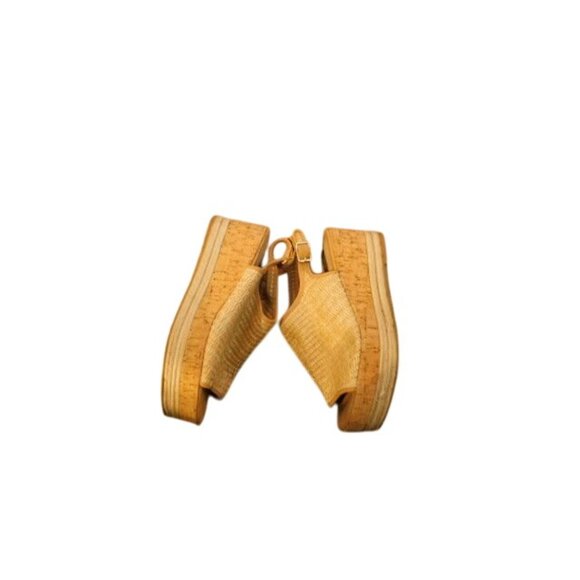 Steven by Steve Madden Size 9.5 Woven Slingback Platform Heels - Picture 3 of 4